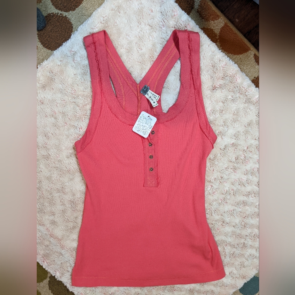 Free People We The Free Time Out  Coral Tank